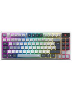 MSI herní klávesnice FORGE GK600 TKL Sky/ bezdrátová 2,4GHz+BT/ mechanická/ RGB/ USB-C/ display/ CZ+SK layout