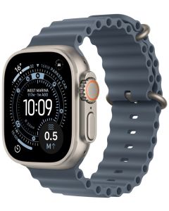 Apple Watch Ultra 3 49mm Přírodní titan s ocelově modrým oceánským řemínkem