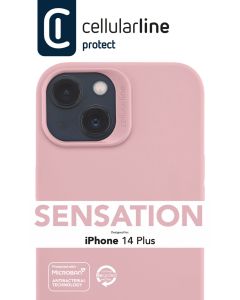 Ochranný silikonový kryt Cellularline Sensation pro Apple iPhone 14 Plus, růžový