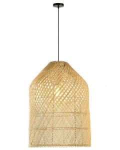 IMMAX BOHO PELO designové závěsné svítidlo, D35cm, E27, přírodní ratan