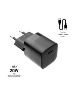 FIXED nabíječka, USB-C,USB-C/USB-C kabel,1m, 20W