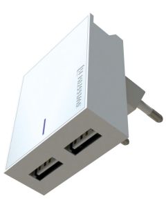 Swissten Síťový Adaptér Smart Ic 2X Usb 3A Power Bílý