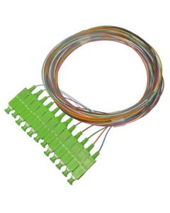 XtendLan FO pigtail SC/APC, 9/125, 0,9mm, 1m, sada 12 pigtailů různé barvy, G.652d, LS0H