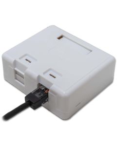 XtendLan Zásuvka 2x RJ-45, Cat5e, nestíněná, na zeď, spodní vývod, narážecí s krytkou