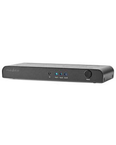 NEDIS HDMI přepínač/ 3x HDMI vstup/ 1x HDMI výstup/ 4K@60Hz/ dálkové ovládání/ box/ kov/ antracit