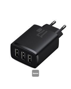 Baseus nabíječka do sítě Compact 3xUSB 17W černá