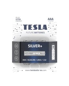 TESLA SILVER+ alkalická baterie AAA (LR03, mikrotužková, blister) 4 ks