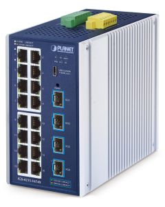 Planet IGS-4215-16T4X průmyslový L2/L4 switch, 16x1Gb, 4x10Gb SFP+, -40~75°C, 9-48VDC, IP30, fanless