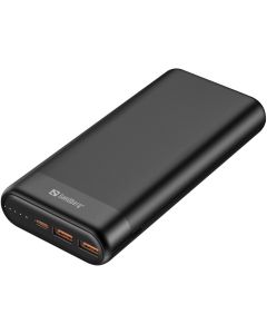 Sandberg Powerbank 20000mAh, USB-C PD 65W + 2x QC3.0, černá
