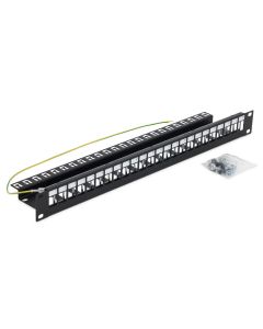 Triton 19' modulární patch panel 1U pro max. 24ks keystone,otvor 14,8x17,5mm , šedý