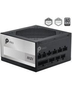 MSI zdroj PRO A850PL PCIE5/ 850W/ ATX3.1/ akt. PFC/ 7 let celk. záruka/ 120mm fan/ modulární kabeláž/ 80PLUS Platinum