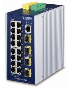 Planet IGS-6325-16T4S průmyslový L3 switch, 16x1Gb, 4x2.5Gb SFP, 9-48VDC, -40~75°C, IP30, fanless