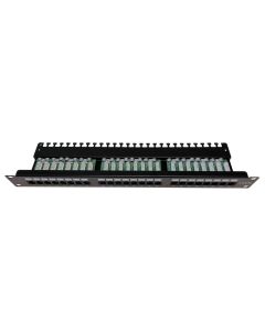 XtendLan Patch panel 19", 24 portů, Cat5e, UTP, vyvazovací úchytky, 2xAu