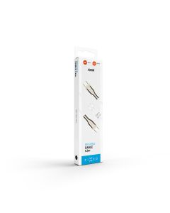 Nabíjecí a datový opletený kabel FIXED s konektory USB-C/USB-C a podporou PD, 1.2 m, USB 2.0, 100W, bílý