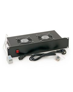 Triton 19" horizontální ventilační jednotka, 2 ventilátory, 2U, 220 V / 30 W, bimetalový termostat