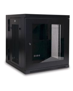 Skříň SmartRack 12U, Š=600mm, Hl=550mm, hloubka pro přepínače, prosklené dveře, montáž na stěnu
