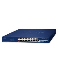Planet GS-6311-24PL4X L3 switch, 24x1Gb, 4x10Gb SFP+, 24x PoE 802.3at 720W, 0~50°C , QoS, RING