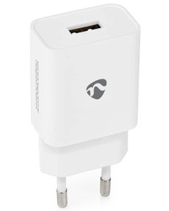 NEDIS síťová nabíječka/ 12 W/ 5 V/ 2.4 A/ rychlé nabíjení/ USB-A/ bílá