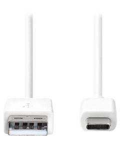 NEDIS kabel USB 2.0/ zástrčka USB-A - zástrčka USB-C/ 15 W/ 480 Mbps/ poniklovaný/ bílý/ bulk/ 2m