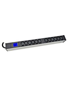 PDU IT METER, integr.merení, 12x C13,Al, 19", 1U, RAL 7035