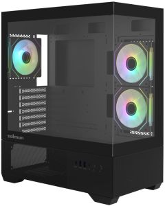 Zalman skříň Chronix / midT / 3x120mm ARGB fan / USB 2.0 / USB 3.0 / USB-C / panoramatická / černá