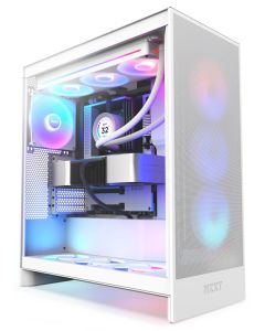 NZXT skříň H7 Flow RGB edition / ATX / 1x 360mm RGB Fan/ USB-C / 2x USB / proskl. bočnice / mesh panel / RGB / bílá