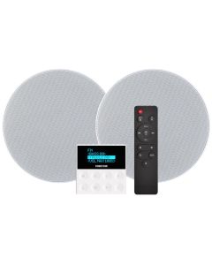 Fonestar Ozvučovací set 2×15 W RMS, BT 50, FM/USB, LCD, 2× stropní repro 6"/8 ?, hl 75 mm, ovladač