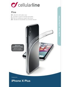 Extratenký zadní kryt CellularLine Fine pro Apple iPhone XS Max, transparentní
