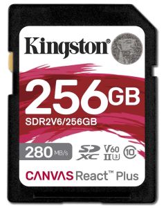 KINGSTON Canvas React Plus 256GB SDXC / UHS-II / U3 / V60 / 280R/100W / Full HD/4K