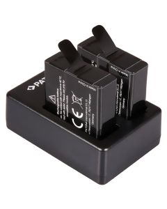 PATONA sada pro digitální kameru Dual GoPro Hero 5/6/7 nabíječka + 2x baterie 1250mAh USB