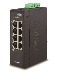 Planet ISW-800T, 8x 10/100Base-TX, ESD, DIN, IP30, -40~75°C
