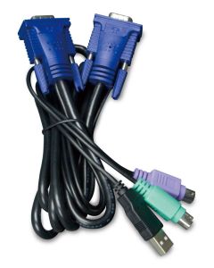 Planet KVM-KC1-5m KB/Video/Mouse kabel s USB pro KVM řady 210, integrovaný převodník USB-PS/2