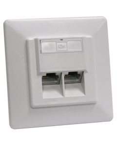 XtendLan Zásuvka 2x RJ-45, Cat5e, stíněná, pod omítku, šikmý vývod, narážecí dual