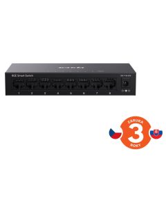 Tenda TEG2208D Websmart L2 cloud managed switch, 8x 10/100/1000 Mbps, Kov, Fanless - bez ventilátorů