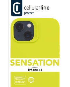 Ochranný silikonový kryt Cellularline Sensation pro Apple iPhone 14, zelený