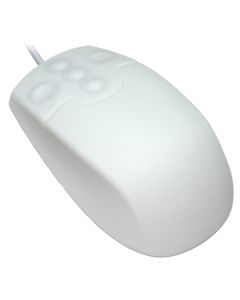 SM502 - Silikonová antibakteriální myš, drátová, bílá, IP68