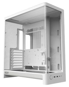 NZXT skříň H6 dvoukomorová / MidT / až 10x120mm fan / 2xUSB 3.2 / USB-C / zaoblená prosklená bočnice i čelo / bílá