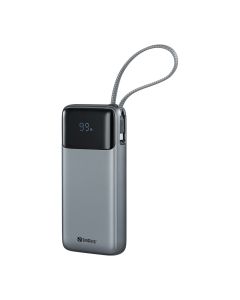 Sandberg All-in1 Powerbank 20000 mAh PD 67W, powerbanka s integrovaným USB-C kabelem, černá