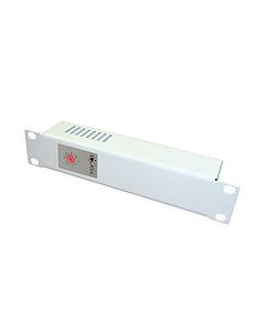 Termostatická jednotka 1U bimetalová pro topení RAL 7035 do 19" lišt, BTR-10-H-G