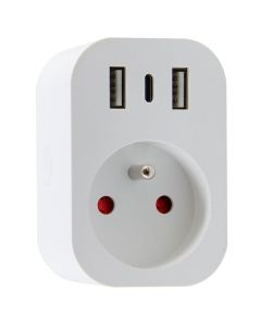 IMMAX NEO SMART chytrá vnitřní zásuvka s kolíkem (typ E)/ 16A/ 2x USB/ 1x USB-C/ Zigbee/ LIDL/ TUYA