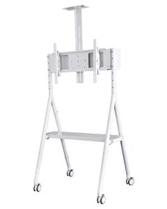 Neomounts NS-M1500WHITE / Mobile Flat Screen Floor Stand (height: 110 - 144 cm) / White