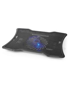 NEDIS stojan na notebook/ univerzální/ pro notebooky do 17"/ 1x ventilátor 125 mm/ USB/ plast-kov/ černý