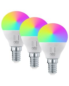 IMMAX NEO LITE SMART sada 3x žárovka LED E14 6W RGB+CCT barevná a bílá, stmívatelná, Wi-Fi, P45, TUYA