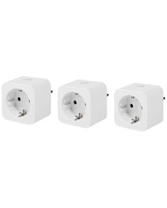 NEDIS Wi-Fi chytrá zásuvka/ měřič výkonu/ 16A/ typ F/ Android/ iOS/ Nedis® SmartLife/ sada 3 kusů/ bílá