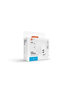 Set síťové nabíječky FIXED s 2xUSB výstupem a USB/Lightning kabelu, 1 metr, MFi, 17W Smart Rapid Charge, bílá