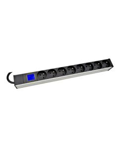 PDU IT METER, integr.merení,8x CSN,Al, 19", 1U, RAL 7035