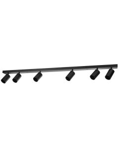 IMMAX PUNTO-6 stropní, nástěnné bodové svítidlo, linear, 6 hlav, černé, pro zdroj typu GU10