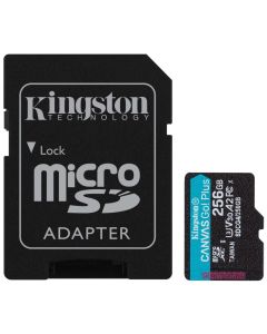KINGSTON Canvas Go Plus Gen4 256GB microSDXC / C10 / UHS-I U3 V30 / up to  200MB/s / vč. adaptéru