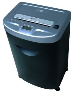AT skartovač AT-20S/ řez 4 mm/ pracovní šíře 230 mm/ kapacita 24 listů/ objem koše 35 l/ stupeň utajení P2/ šedo-černý