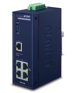 Planet IVR-100 Router/firewall VPN/VLAN/QoS, 2xWAN(SD-WAN), 3xLAN, IP30, -40 až +75°C, 9-48VDC
